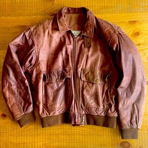 Vintage leather aviator jacket